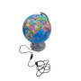 BURI Globe terrestre LED avec éclairage USB - Globe terrestre avec 4 LED et lumière blanche neutre - Diamètre : 19 cm - Hauteur 