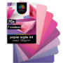 OfficeTree 70x Feuilles Papier Rose A4 130g - 7 Couleurs - Pour Bricoler, Plier & Imprimer - Cartonné Tons Roses - Feuilles Cart