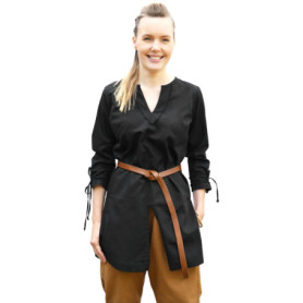 Battle-Merchant - Tunique médiévale Ylva pour femme, chemise cintrée du début médiéval, tenue de tortue, LARP, viking, pirate, N