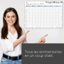 Calendrier d'anniversaire Confetti I DIN A3 I en français indépendant de l'année I Calendrier permanent pour filles femmes burea