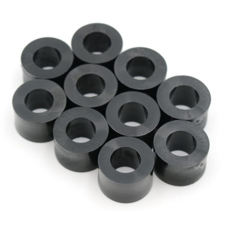 Design61 Lot de 10 entretoises rondes, L 10 mm x Ø 15/8,2 mm, M8, polyéthylène haute densité, Noir