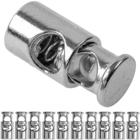 Bouchons de cordon, 1 trou, 10 pièces, en métal, en argent, pour des cordons jusqu'à Ø 5 mm, pince à ruban pour veste, vêtements