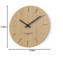Cander Berlin MNU 2730 E Horloge murale en bois 28 cm silencieuse moderne placage chêne vintage sans bruit de tic-tac pour salon