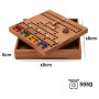 LOGOPLAY Blocage de voyage dans une boîte en bois - 18 cm x 18 cm - Jeu de dés - Jeu de stratégie - Jeu de société - Jeu de soci