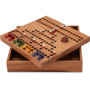 LOGOPLAY Blocage de voyage dans une boîte en bois - 18 cm x 18 cm - Jeu de dés - Jeu de stratégie - Jeu de société - Jeu de soci