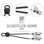 SCHEFFLER-Home Tendeurs élastiques/Set de 4 / Tendeurs draps housses réglables en noir avec clips métalliques et élastique rond 