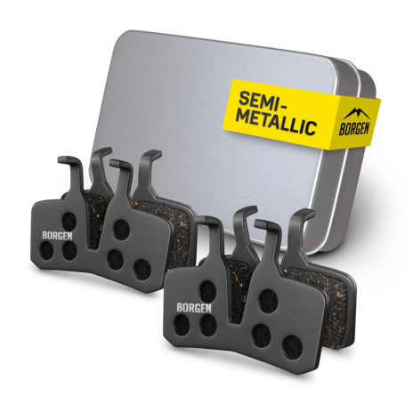 Borgen Lot de 2 paires de plaquettes de frein à disque de vélo - Convient pour MT5, MT7 - Semi-métallique compatible avec les pl