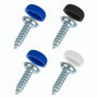 Lot de 4 vis pour plaque d'immatriculation - 4,8 x 16 mm - Avec capuchons - Discrètes - Sûres - Légales - Fixation de plaque d'i