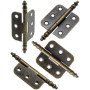 Fuxxer Lot de 4 charnières en métal antique pour maison de campagne vintage 70 x 35 mm Bronze