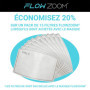 FLOWZOOM® Masque tissu lavable - lot de 2 masques couleur | Efficacité de filtration élevée > 98% | Masque avec filtre poche | M