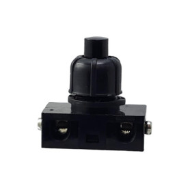Interrupteur à pression encastrable avec contacts à vis pour lampes et appareils 250 V 2 A Noir
