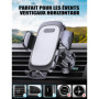 Mohard Support Téléphone Voiture, [Prise Ferme & Crochet Stable] 360° Réglable Porte Telephone Voiture à Grille d'Aération, Accr