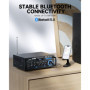 Moukey Amplificateur Audio 2.0 Canaux, Amplificateur Stéréo Bluetooth 5.0 100W, Amplificateur HiFi, Radio FM Portable, Entrée Ca