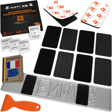 GENMAG® 2X Support de Plaque d'Immatriculation Auto Moto sans Cadre [Extra Fort & Universel] Support Plaque Immatriculation Voit