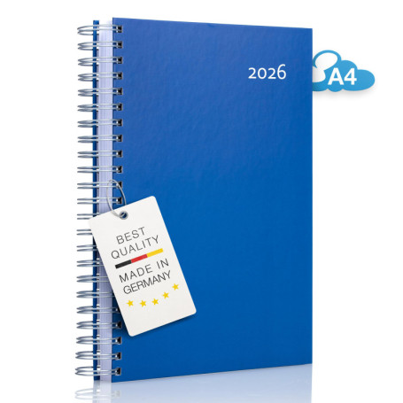 Calendrier 2023 épais – BLEU – Reliure spirale – Une page par jour – Agenda personnel – Agenda de bureau – Agenda de projet - Em