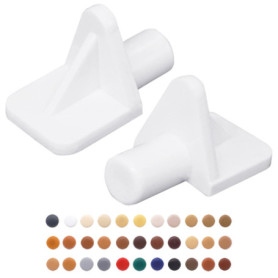 SKIR'CO Lot de 50 chevilles de support d'étagère en plastique de 5 mm, Blanc (S1)