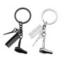 EMSea 2pcs Coiffeur Sèche-Cheveux Ciseaux Peigne Pendentif à Breloque Porte-clés 3 en 1 Conception pour Coiffeur Salon Propriéta