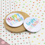 EMSea 8pcs Joyeux Badges Anniversaire Différents Styles Anniversaire Thème Personnalisé Bouton Rond en Métal Pins Articles de Fê