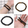 YINETTECH Lot de 2 Bracelets élastiques en Pierre de Lave Naturelle volcanique avec Perles de 8 mm pour Homme et Femme pour Anni