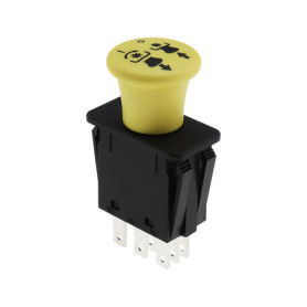 VGOL 1 interrupteur de prise de force, mécanique, bouton poussoir, manuel, jaune, compatible avec John Deere L120 L130 D140 D150