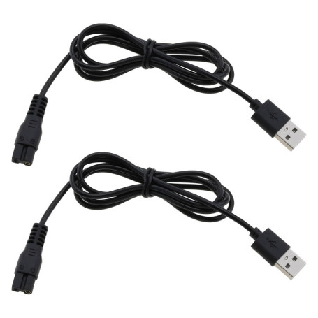 eMagTech Lot de 2 Câbles de Chargeur USB 5 V pour Tondeuse à Cheveux Pièce de Rechange Compatible avec Le Cordon D'alimentation 