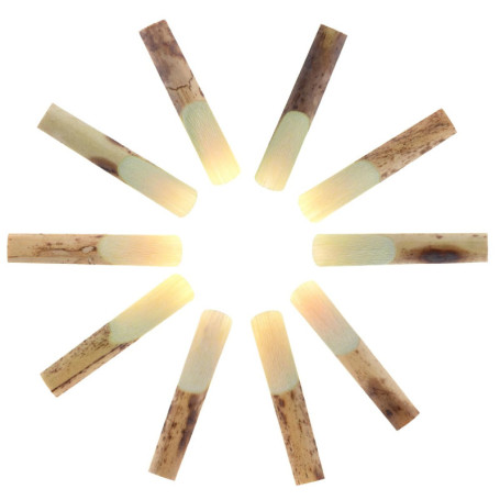 OriGlam Lot de 10 anches professionnelles pour clarinette en si bémol Force 2,5, anches en bambou traditionnel Sib 2,5 pour embo