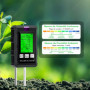 Wigearss Testeur de pH du Sol 6 en 1, Testeur pour Humidité/Fertilité/pH/Température/Lumière/Humidité Ambiante