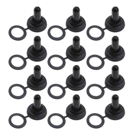 ECSiNG 12pcs Interrupteur à Bascule Capuchons en Caoutchouc pour 12mm pour Bateaux Équipement Véhicules Tout-terrain Étanche Int