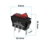 ECSiNG 2 Interrupteurs Lot de à Bascule Rouges 12 V 20 A à 3 Broches Et 2 Positions à LED Compatible avec Caravane Electrolux Do
