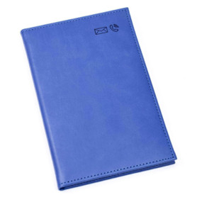 Esposti Grand carnet d'adresses A5 – Couverture rembourrée en cuir PU – Bleu
