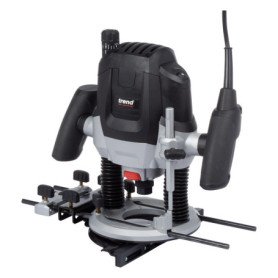 Trend Défonceuse plongeante 12 mm à vitesse variable, 2100W, 230V EU, profondeur de plongée 50 mm, défonceuse pour usages multip