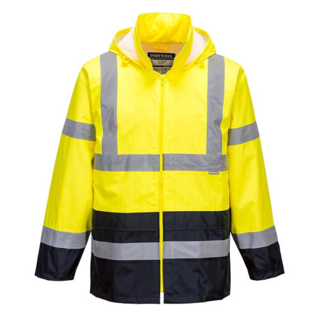 Portwest Veste de pluie Hi-Vis bicolore, Couleur: Jaune/Marine, Taille: XXXL, H443YNRXXXL
