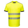 Portwest T181 PW3 T-shirt de Sécurité à Manches Courtes Haute Visibilité Jaune/Noir, XS