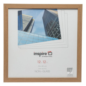 Hampton Frames SORBONNE SOR1212NG - Cadre photo carré en plexiglas sans verre - Effet chêne - Format 12x12 (30 x 30 cm)