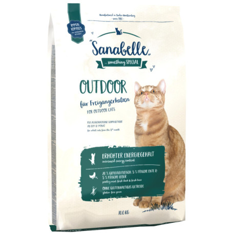 Sanabelle Outdoor | aliments secs pour chats adultes (à partir de 12 mois) | spécialement adaptés aux chats d'extérieur qui font