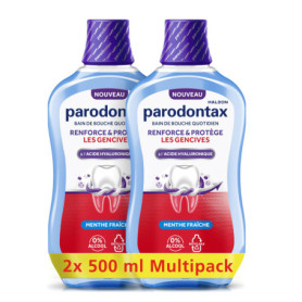 Parodontax Bain de Bouche Renforce et Protège, Pour Les Gencives et des Dents Saines, Avec de l’Acide Hyaluronique, Menthe Fraîc