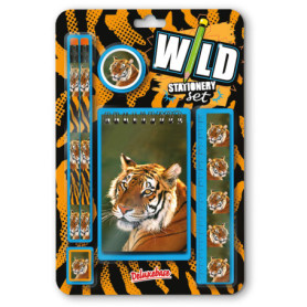 Wild Stationery Set - Tigre de Deluxebase. Ces Kits de Fournitures Scolaires Amusants comprennent 2 Crayons, Une Gomme, Un Taill
