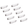 Broches x100 – Fermoir arrière sécurisé avec fermeture à barre arrière – 25 mm – Dos de broche argentés avec 2 trous pour la fab