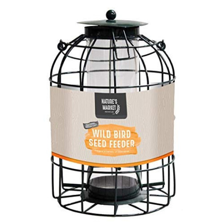 HomeZone Garden Mile Écureuil Étanche Alimentation Cage Graines Noix Fat Boules avec Sûr Garde Extérieur Cage Étanchéité pour Ja