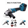 KATSU FIT-BAT 21V Meuleuse d'Angle sans Fil Brushless 115mm 125mm Moteur sans Balais avec 3,0Ah Batterie et Kits d'Accessoires M