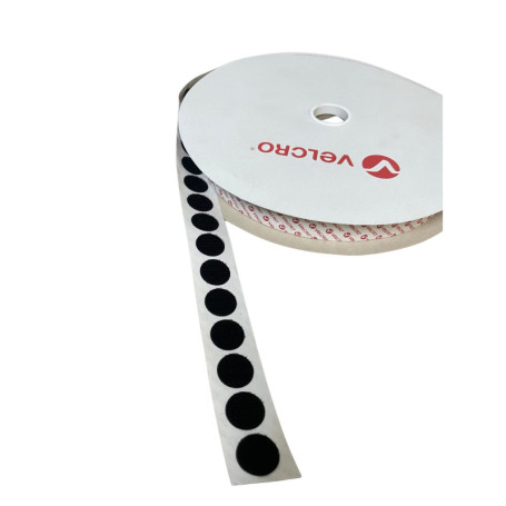 VELCRO® Pièces de monnaie noires à coller au choix : crochet et boucle de 13 mm, pastilles adhésives double face, pièces de monn