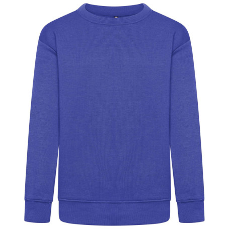 Loxdonz Chandail en molleton à col ras-du-cou pour filles et garçons, chandail unisexe en polaire douce pour enfants, bleu marin