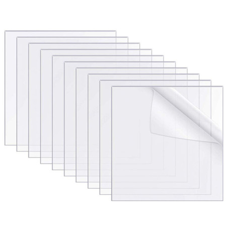 SUNSK Feuille Acrylique Transparent Panneau Acrylique 100 x 100 mm Feuilles de Plexiglas pour Remplacement de la Vitre du Cadre 