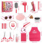 Litinliv 22 Pièces Jouets de Salon de Coiffure pour Filles, Jeu de Simulation de Coiffeur, avec Sèche-Cheveux, Fer à Friser et C