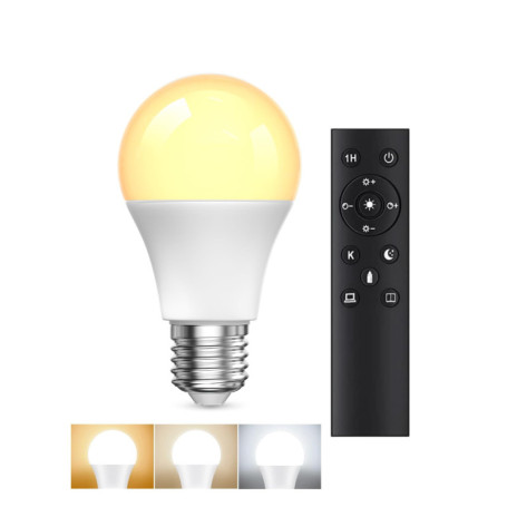 Ampoule E27 LED avec Telecommande, ampoules led 9W(équivalent 60W) Ampoule LED E27 Dimmable 3000K-6000K, Ampoule Télécommande av