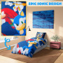 SONIC THE HEDGEHOG Housse de Couette et Taie d'oreiller Garçon, 1 Set de Linge de Lit pour Enfant et Ado