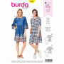 Burda Patron 6401 Robe, Blanc, Tailles EUR : de 34 à 44 (36 à 46 FR)