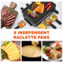 Raclette 8 Personen Raclette Grill Tischgrill Elektrisch 8 Pfännchen 8 Raclette Holzspatel Korean BBQ Grill Elektrogrill Antihaf