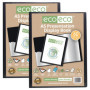 eco-eco Eco019x2 Lot de 2 porte-vues A5 50% recyclé 60 pochettes noires avec pochettes en plastique