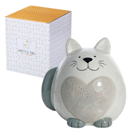 SPOTTED DOG GIFT COMPANY Tirelire Enfant, Céramique Tirelire Originale pour Filles Garçons et Adulte, Mignon Chat Themé Maison C